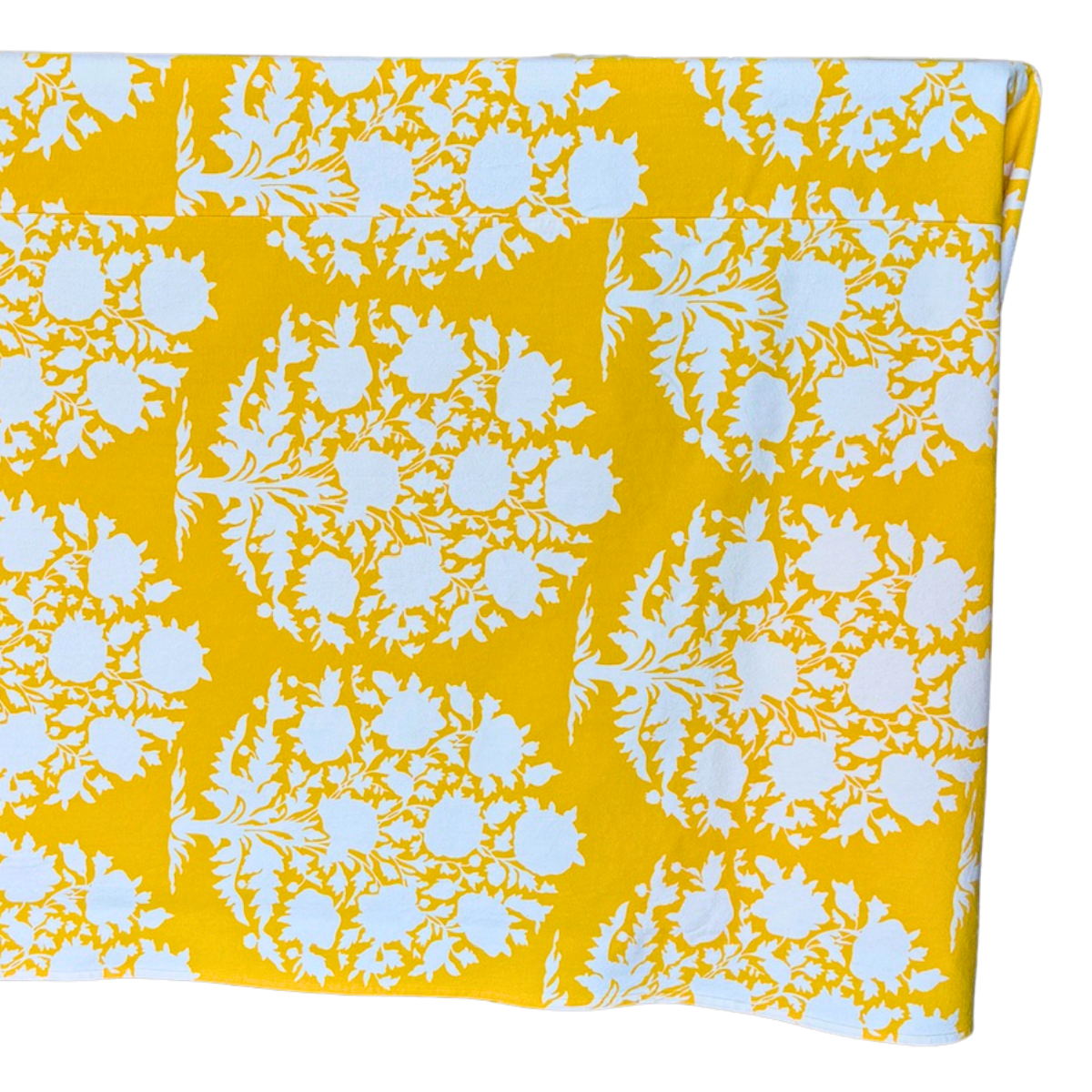 The Canary: Yellow + White Floral Table Linen - 156 x 108" Rectangle