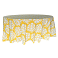 The Canary: Yellow + White Floral Table Linen - 134" Round