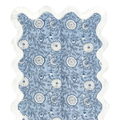 The Haddie: Glacier Blue + White Floral Table Linen - 124" x 20" Runner