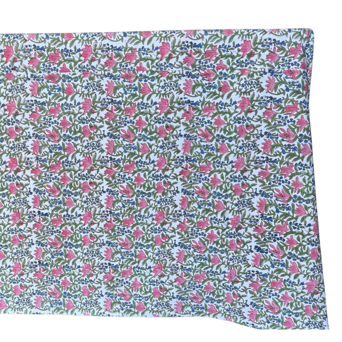 The Ivy: Punch Pink + Blue Floral Table Linen - 156 x 108" Rectangle