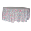 The Ivy: Punch Pink + Blue Floral Table Linen - 134" Round