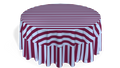 The Acai Burgundy Striped Round Linen