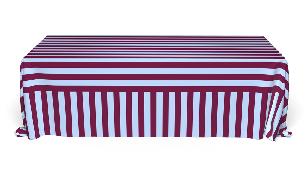 The Acai Burgundy Striped Rectangle Tablecloth
