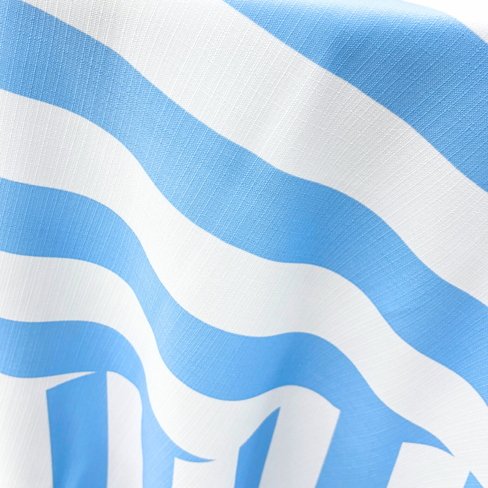 The Alice Blue Striped Round Table Linen