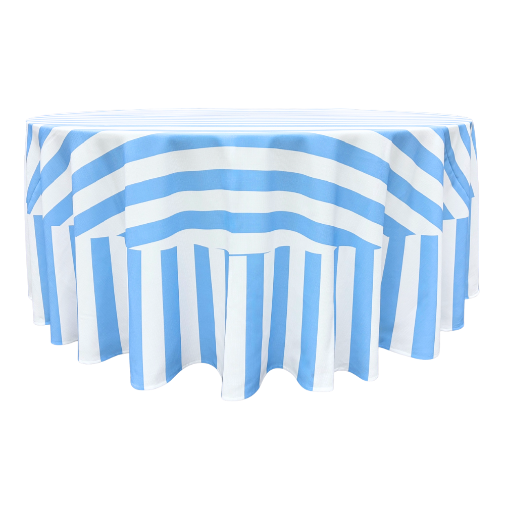 The Alice Blue Striped Round Table Linen