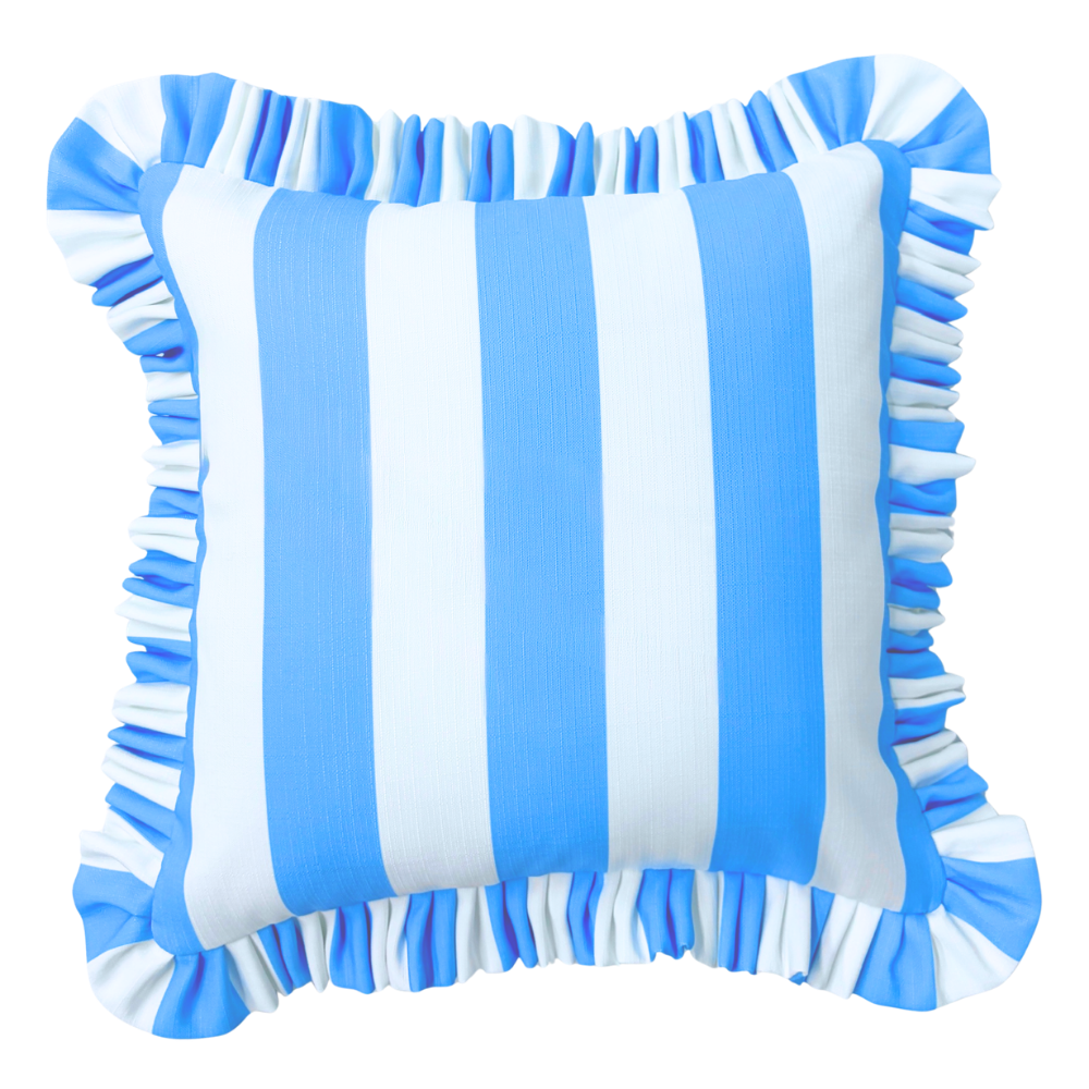 The Alice Blue and White Striped Pillow