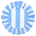 The Alice Blue and White Striped Ruffled Placemat (Set of 4)