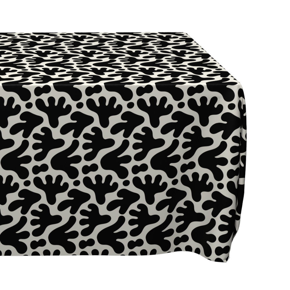 The Amaya Black and Ivory Rectangle Table Linen