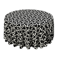 The Amaya Black and Ivory Round Table Linen
