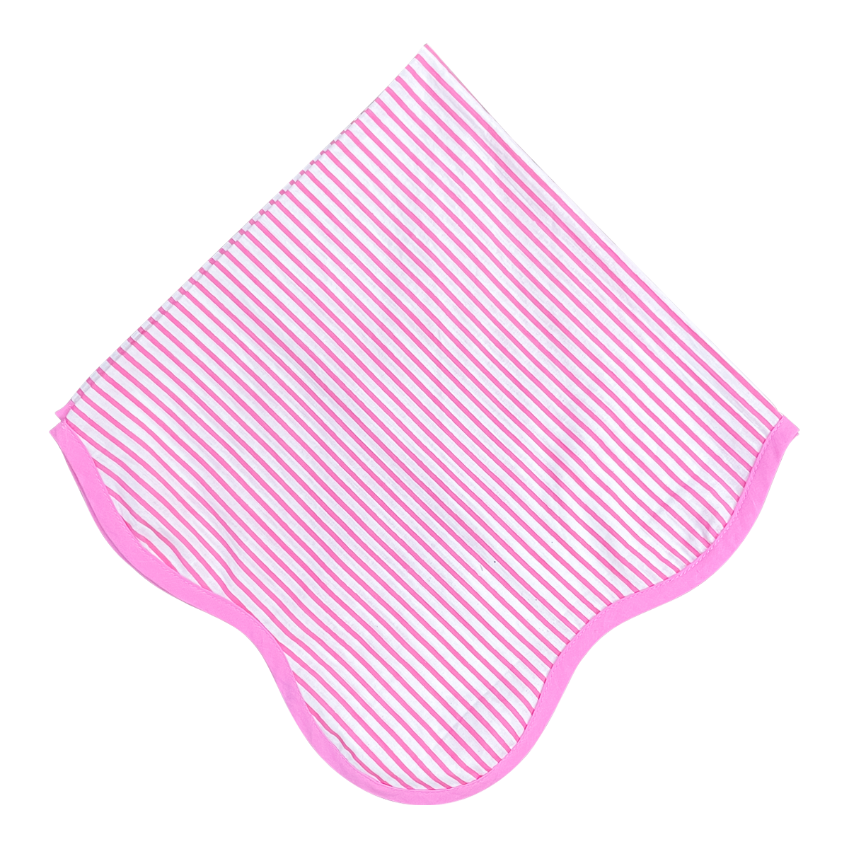 The Avril Pink and White Striped Scalloped Napkin Set of 10