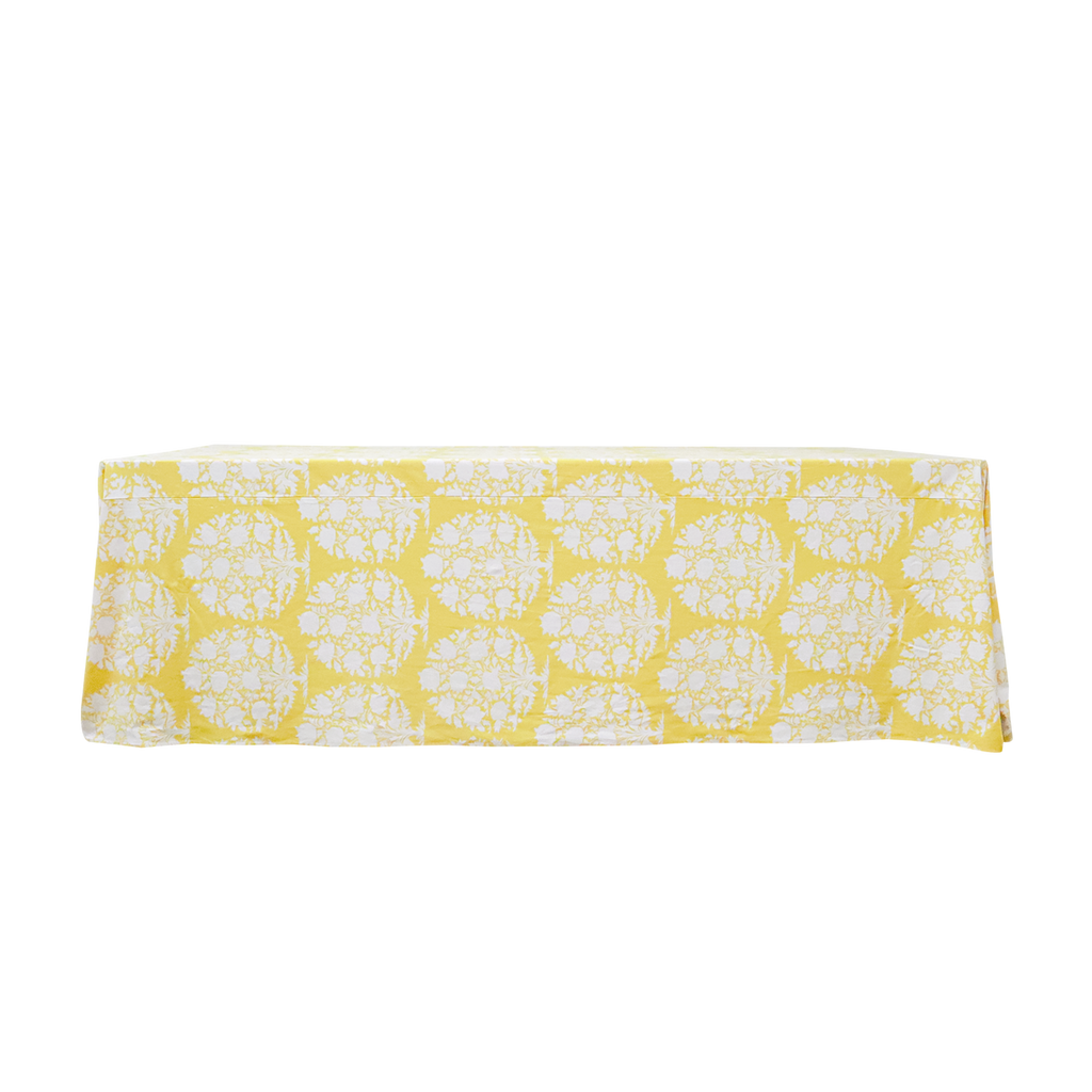 The Canary: Yellow + White Floral Rectangle Table Linen