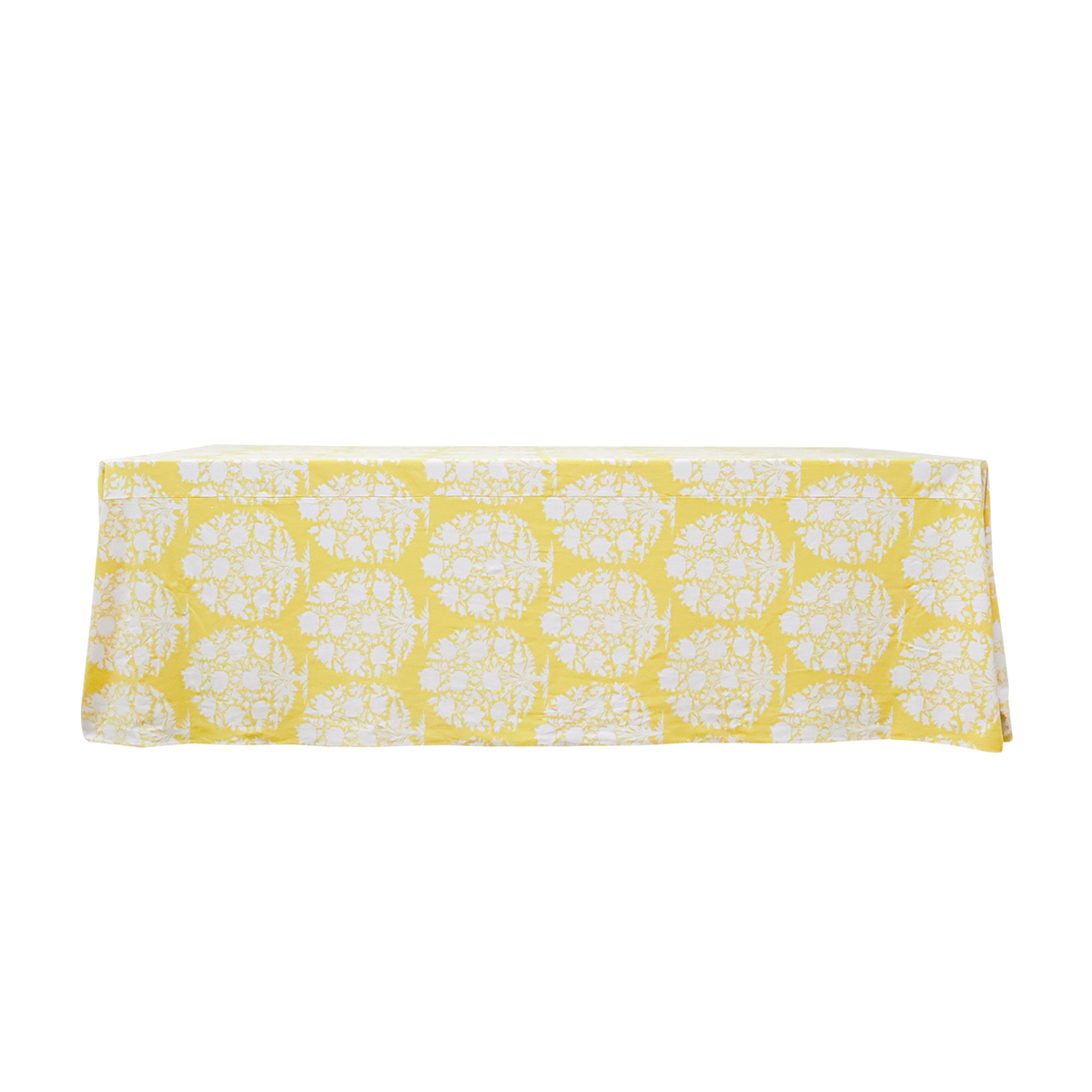 The Canary: Yellow + White Floral Rectangle Table Linen