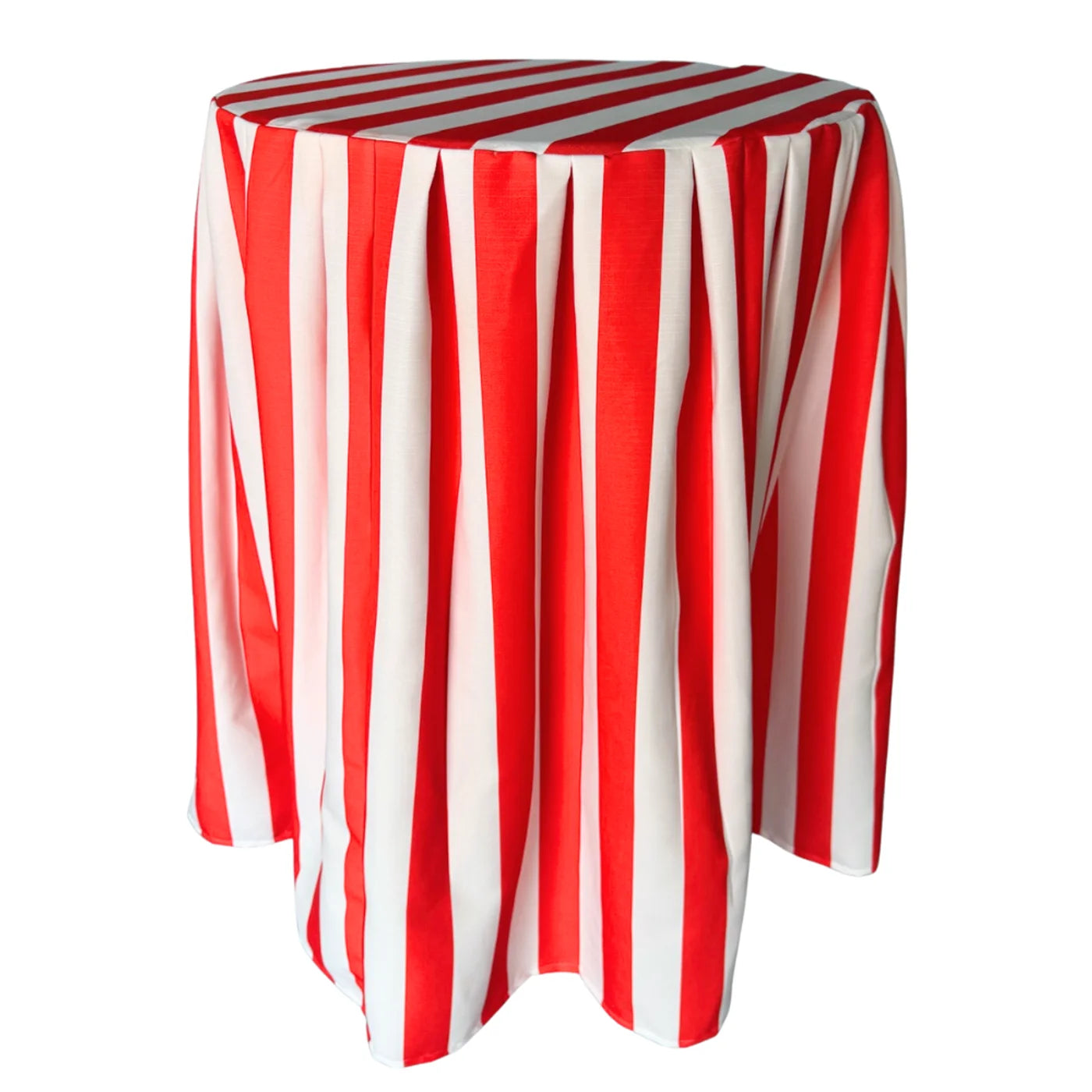 The Carmine Red Striped Pleated Cocktail Tablecloth