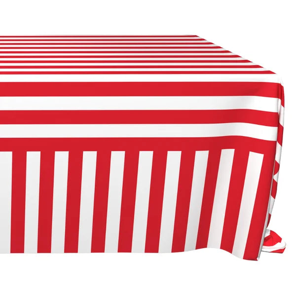 The Carmine Red Striped Tablecloth