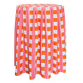 The Clementine Pink Plaid Pleated Cocktail Tablecloth