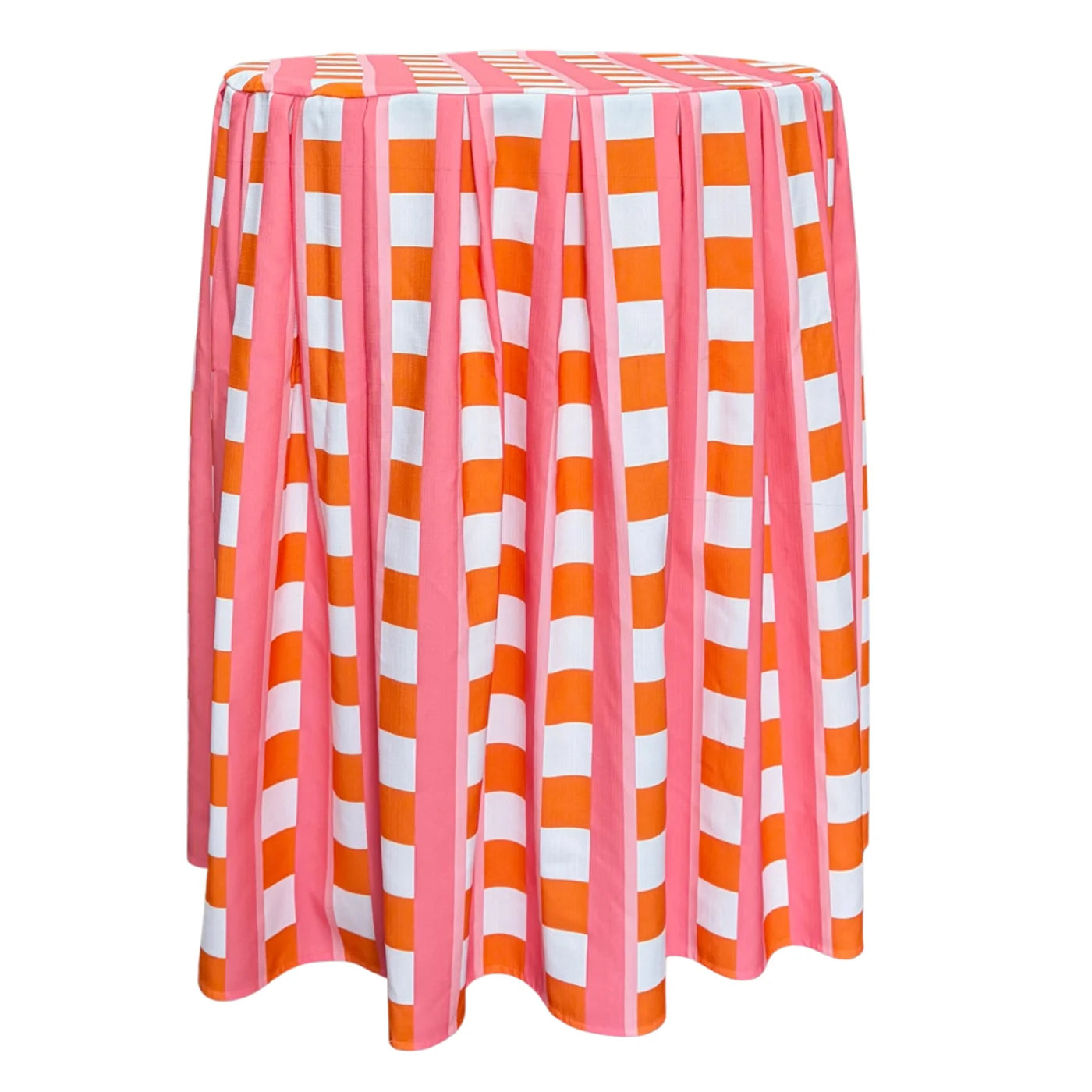 The Clementine Pink Plaid Pleated Cocktail Tablecloth