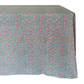 The Abigail: Emerald Green + Pink Floral Linen
