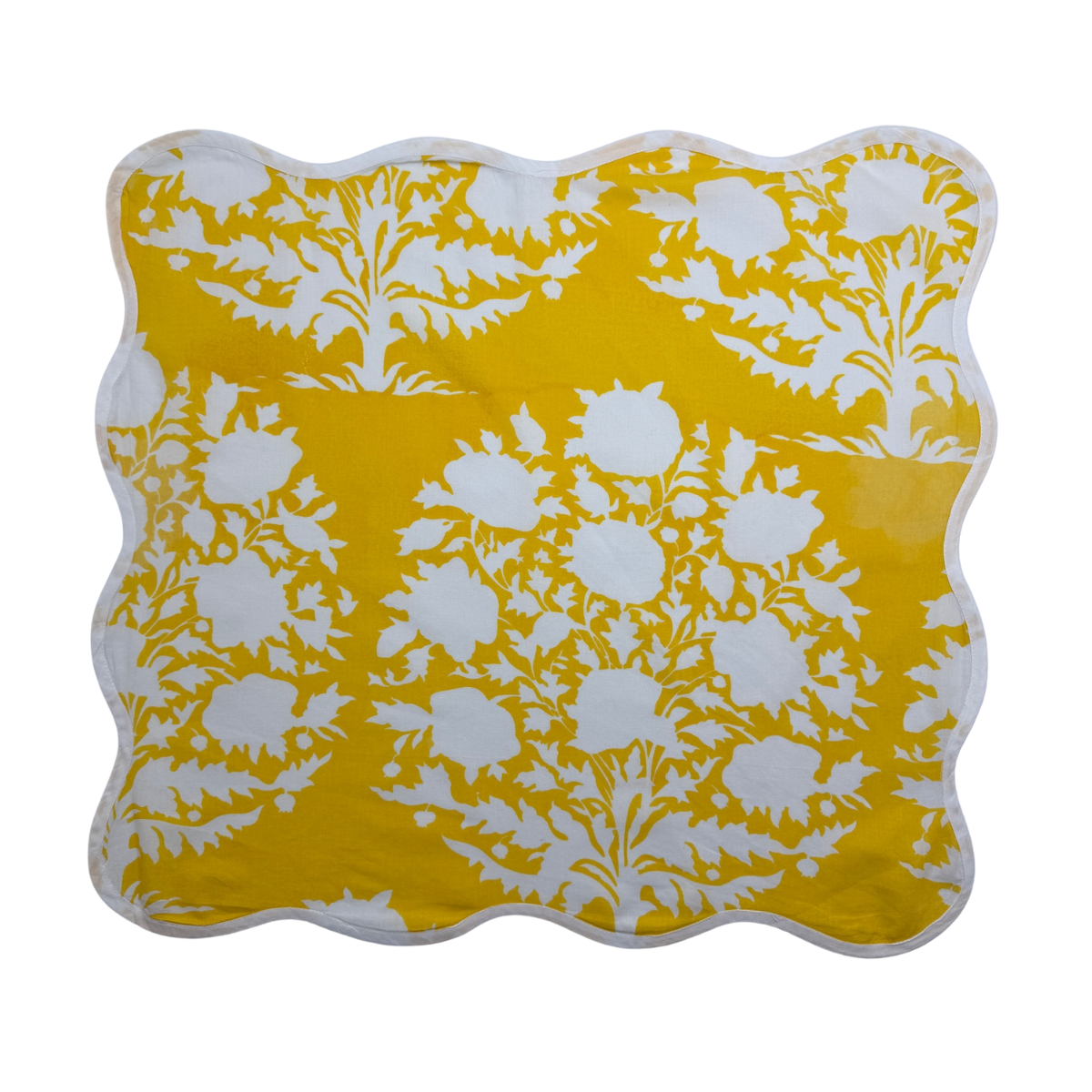 The Canary: Yellow + White Floral Table Linen - 18 x 18" Napkin 4-Pack