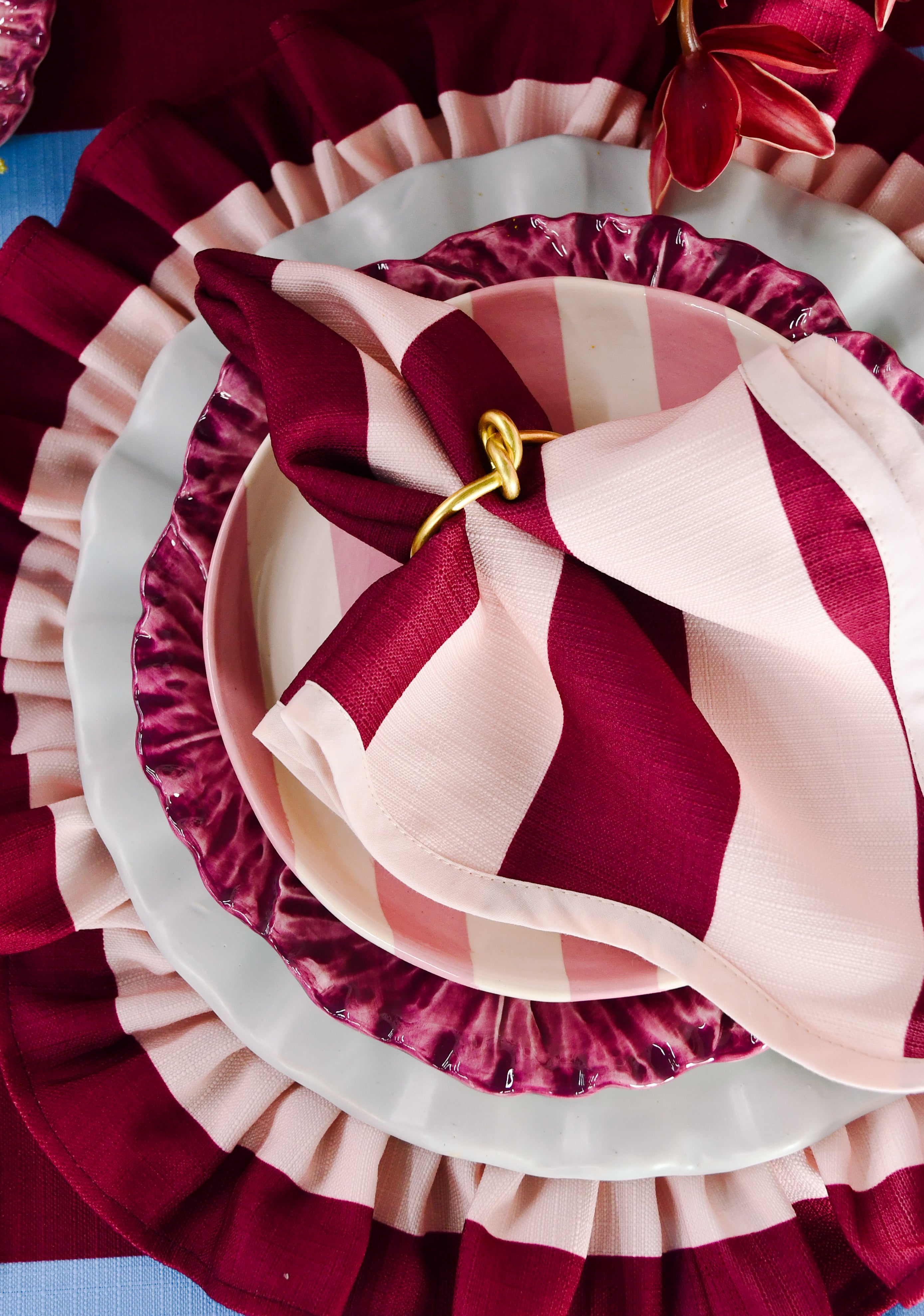 The Octavia Burgundy Striped Placemat (Set of 4)