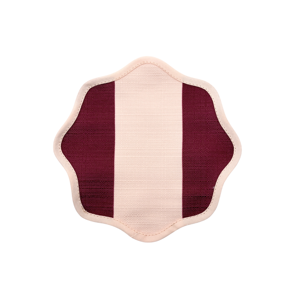 The Octavia Burgundy Striped Cocktail Napkin (Set of 8)
