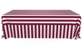 Striped tablecloth with burgundy and pink stripes