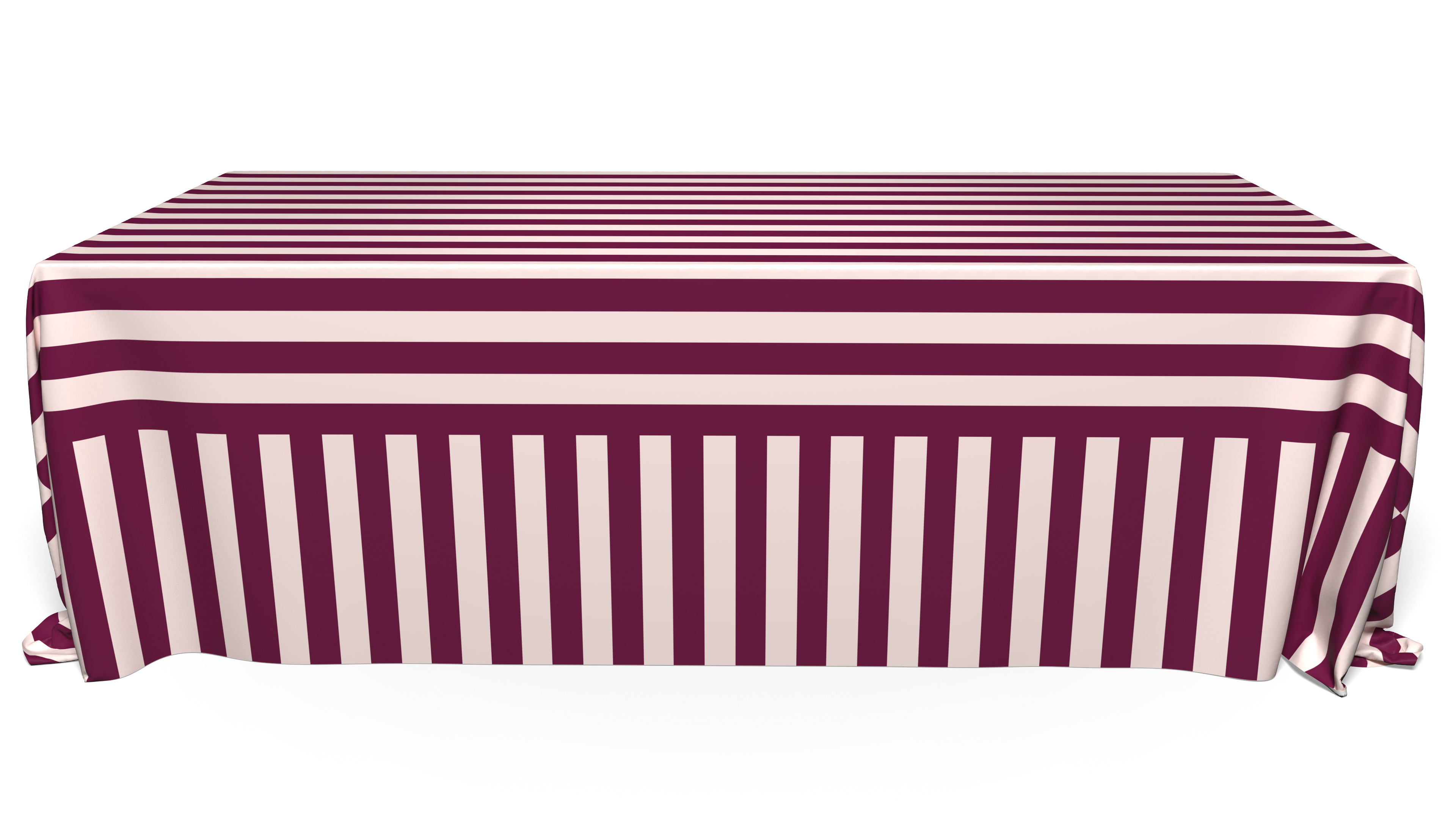 Striped tablecloth with burgundy and pink stripes
