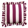 The Octavia Burgundy Striped Ruffled Pillow