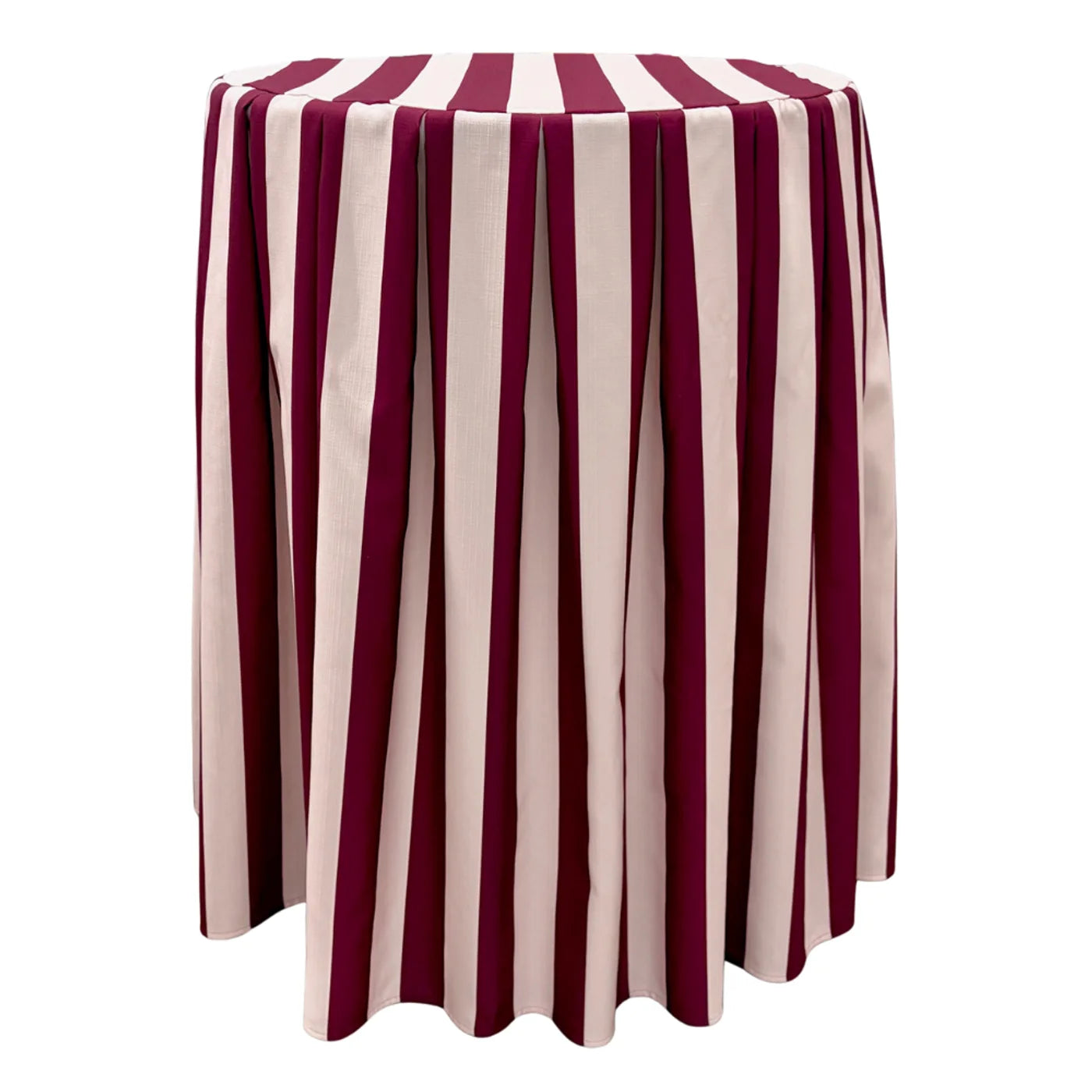 The Octavia Burgundy Striped Pleated Cocktail Linen
