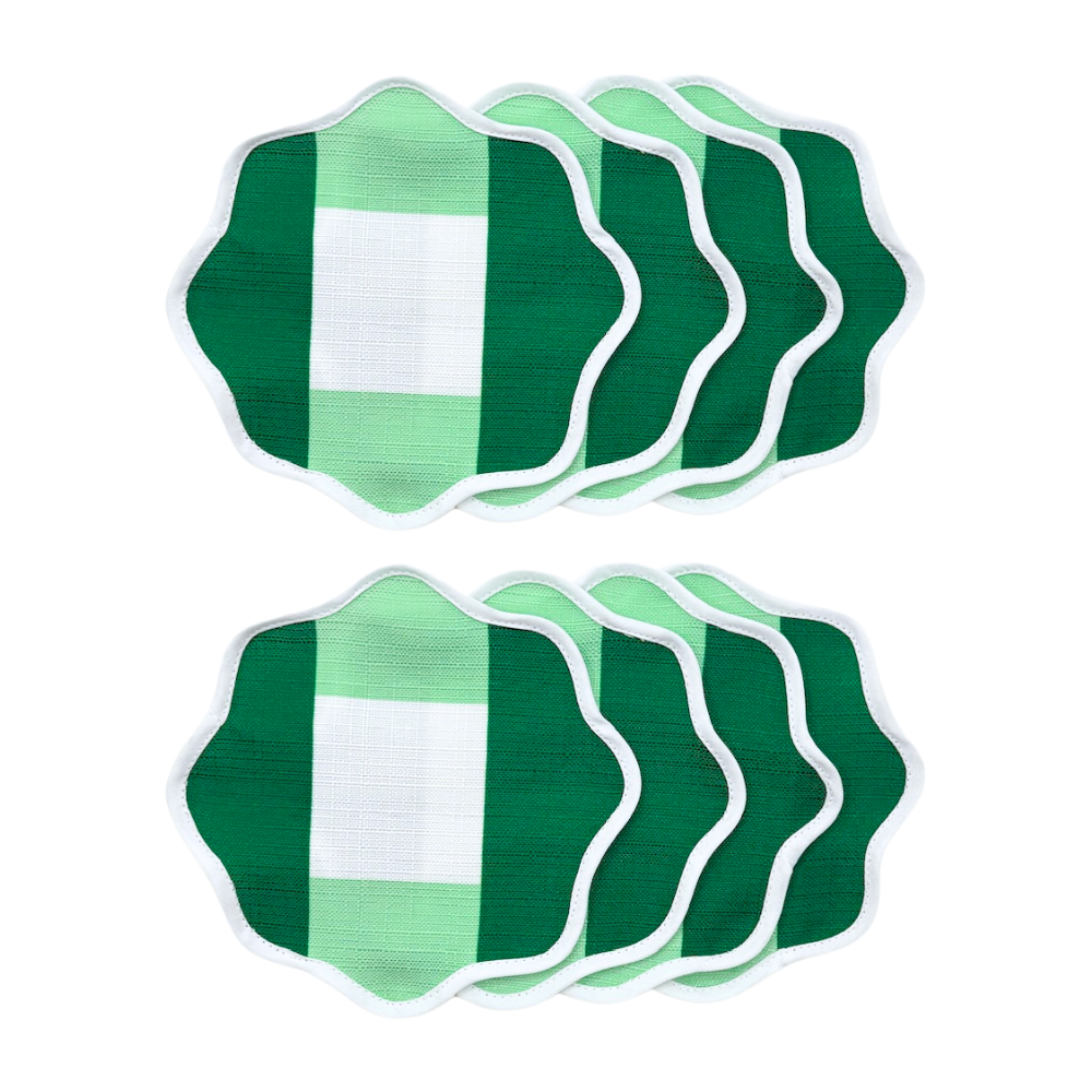 The Serrano Green Plaid Cocktail Napkin (Set of 8)