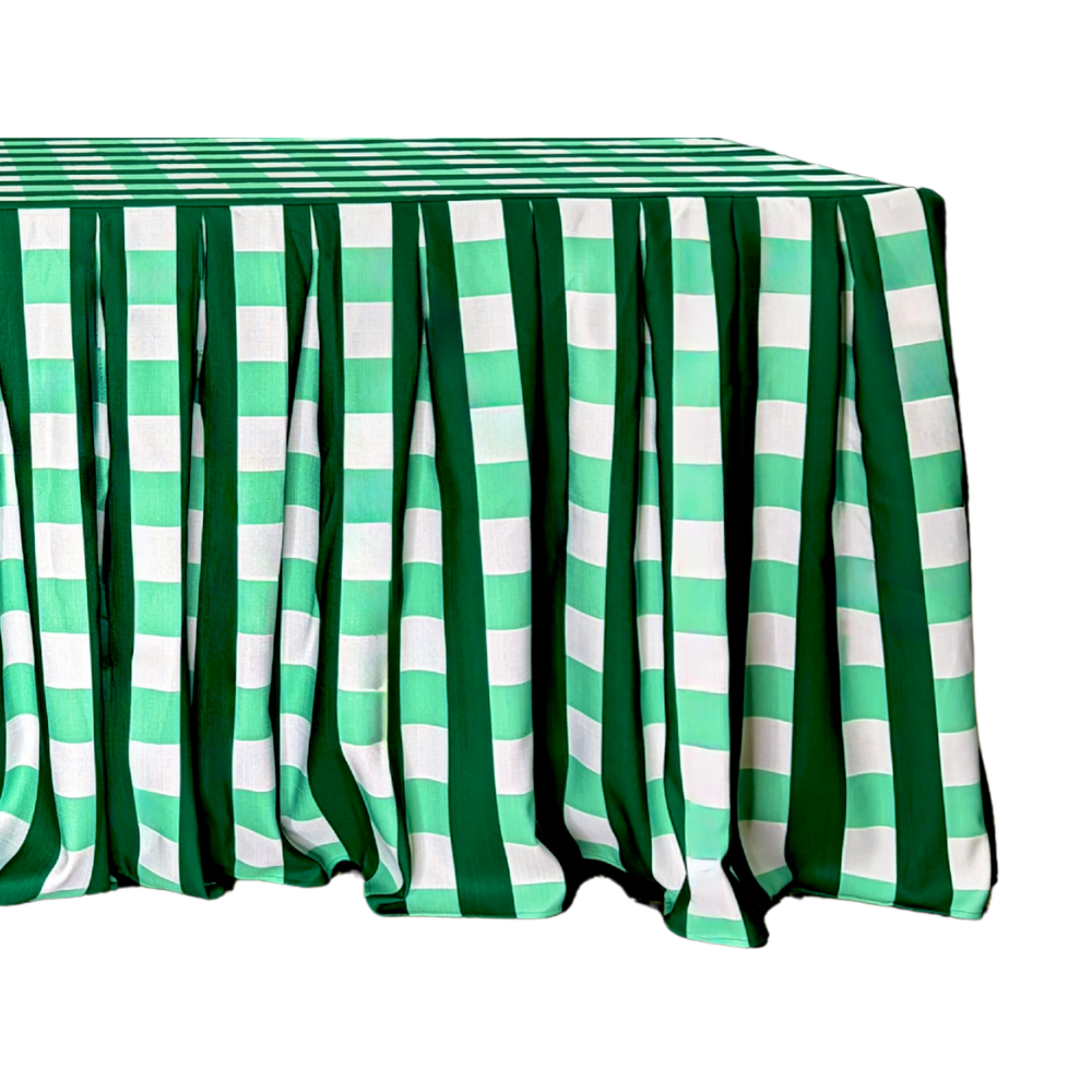 The Serrano Green Plaid Pleated Table Linen