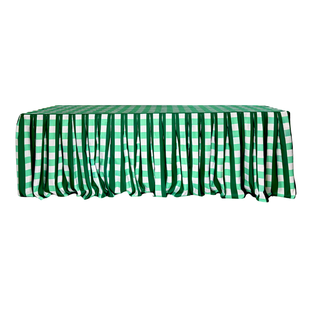 The Serrano Green Plaid Pleated Table Linen