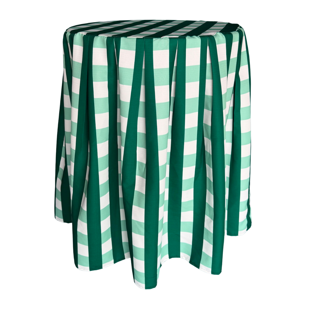 The Serrano Green Plaid Pleated Cocktail Tablecloth