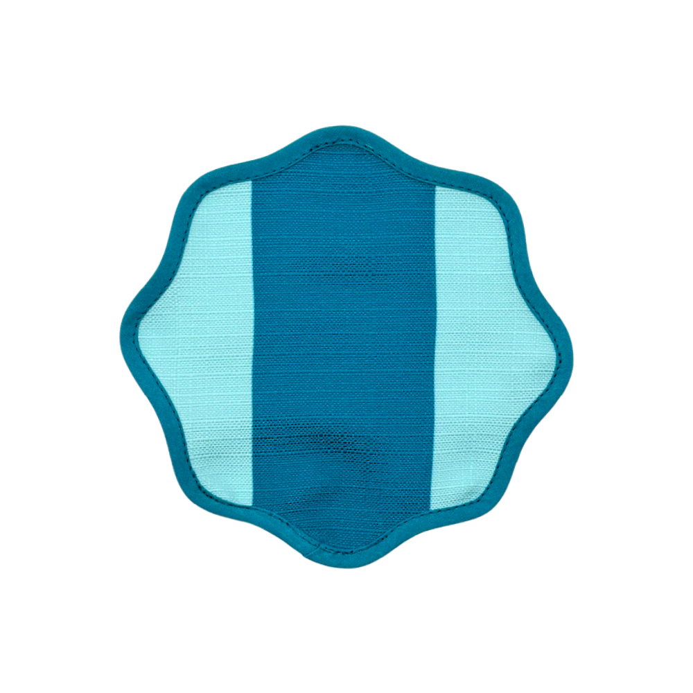The Showgirl Striped Teal Cocktail Napkins (Set of 8)