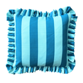 The Showgirl Striped Teal Ruffled Pillow