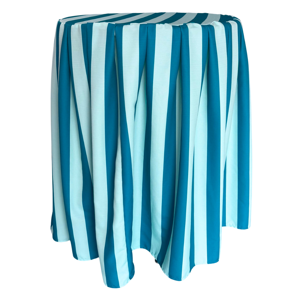 The Showgirl Striped Teal Pleated Cocktail Linen
