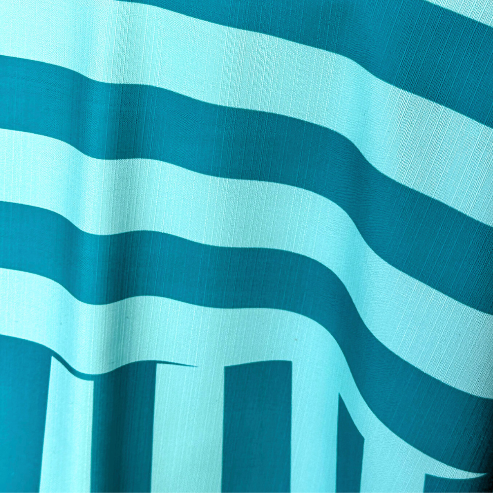 The Showgirl Striped Teal Round Table Linen