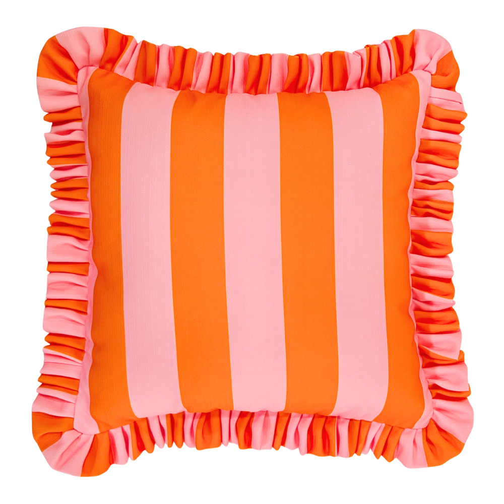 The Sorbet Pink Striped Pillow