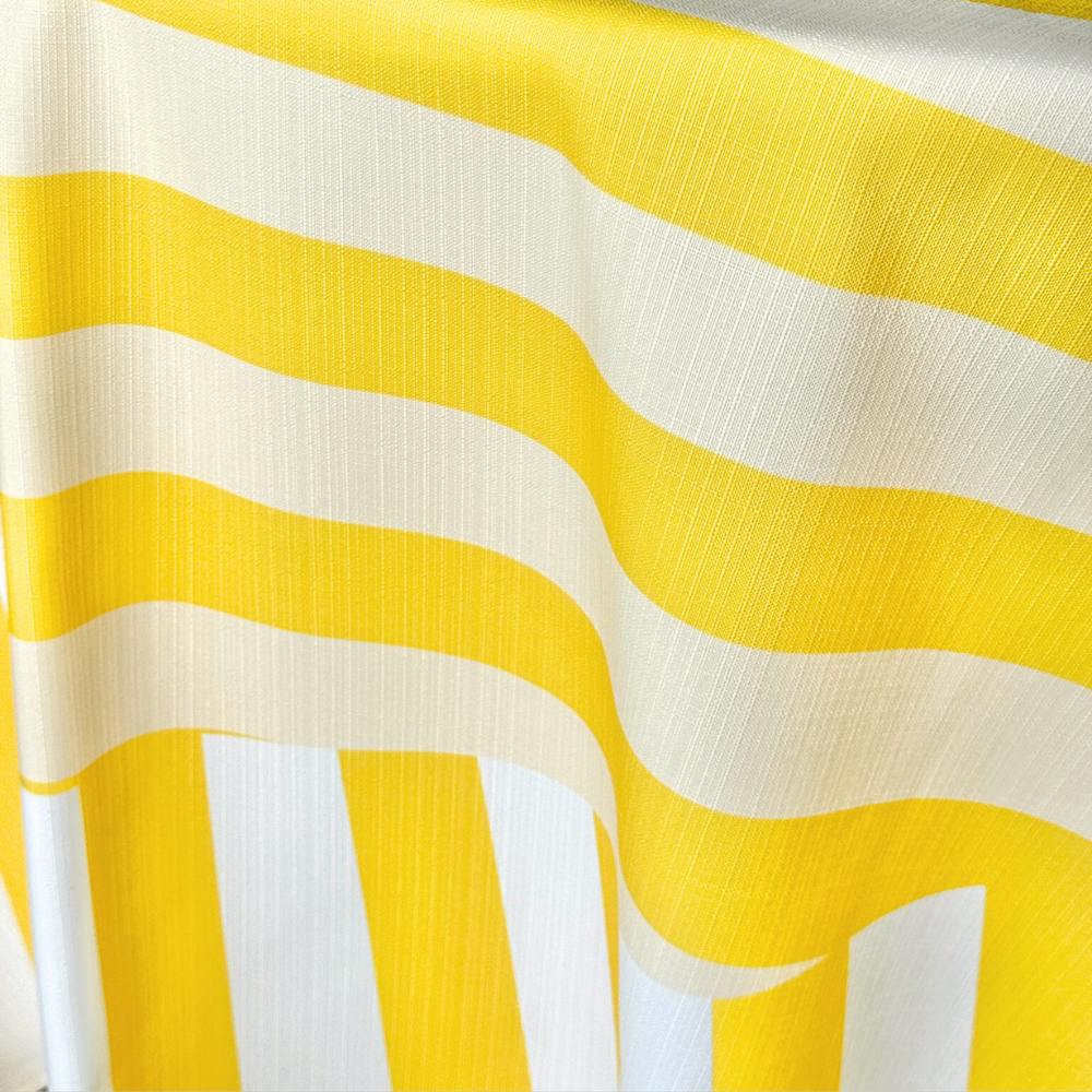 The Veronica Yellow Striped Round Tablecloth