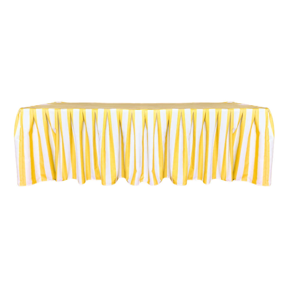 The Veronica Yellow Striped Pleated Tablecloth
