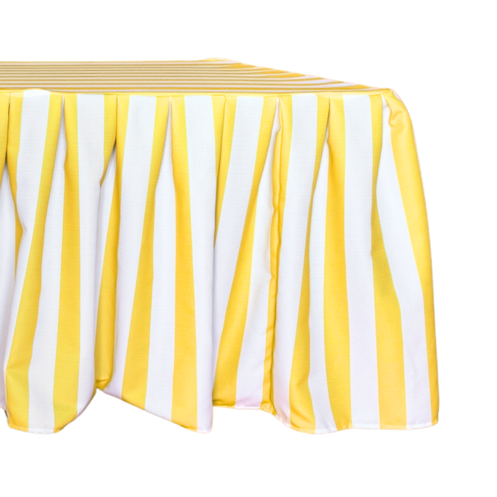 The Veronica Yellow Striped Pleated Tablecloth
