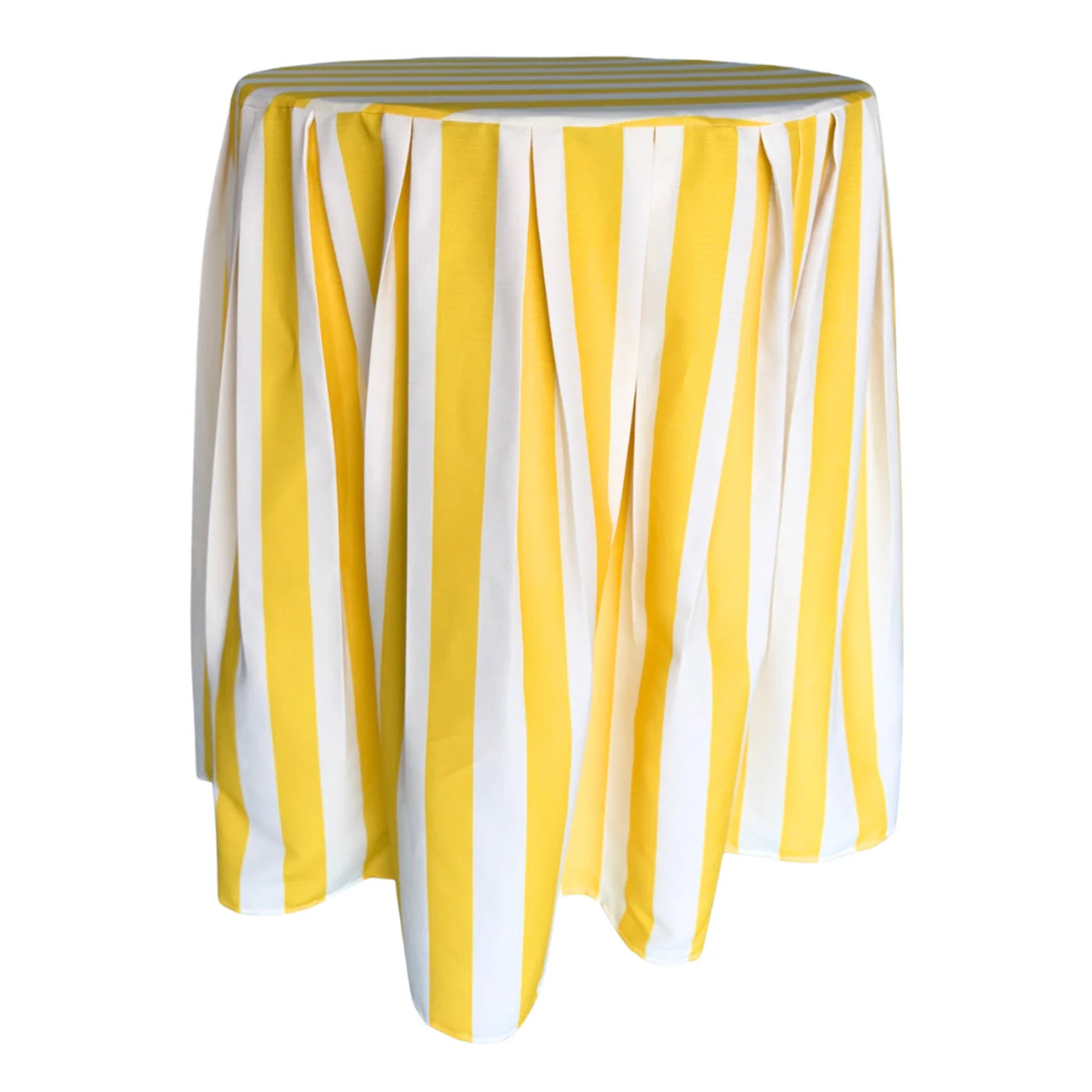 The Veronica Yellow Striped Pleated Cocktail Tablecloth