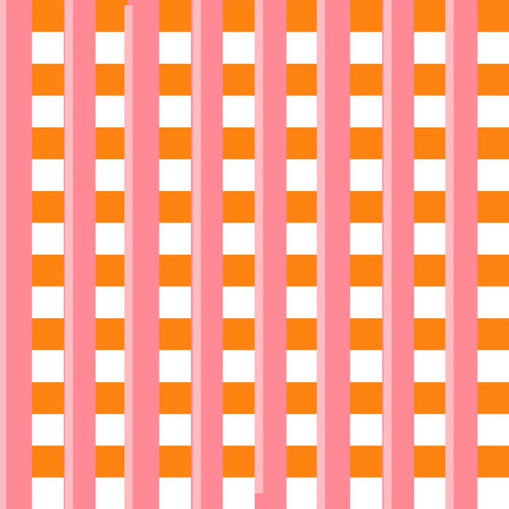 The Clementine Pink Plaid Round Tablecloth