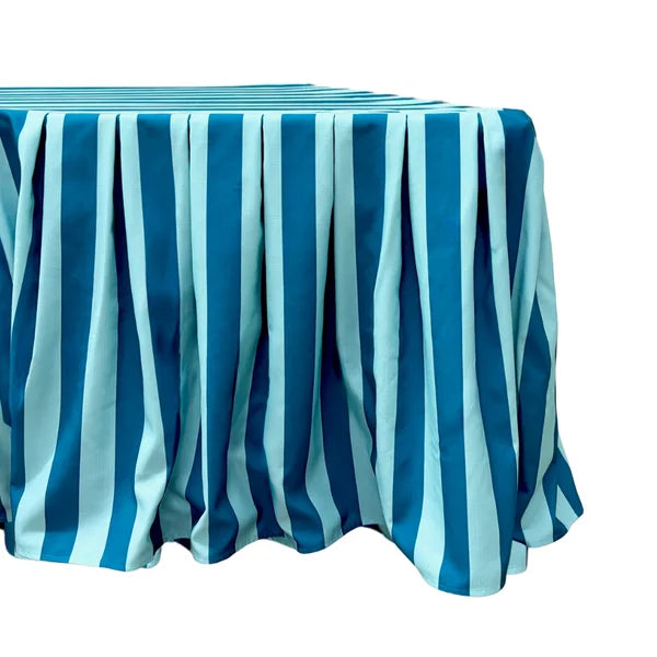 The Showgirl Teal Striped Pleated Table Linen