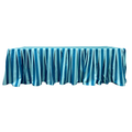 The Showgirl Teal Striped Pleated Table Linen